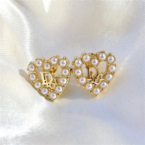 dior pearl stud earrings|vintage dior pearl earrings.